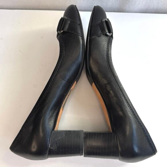 Coach Elizabeth Black Leather Pumps Heels Career Wear Shoes Size 9.5 - Picture 5 of 10